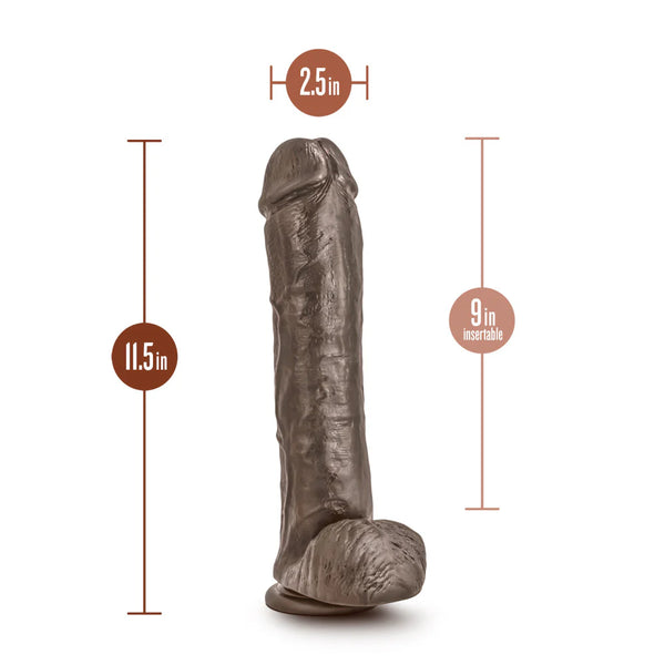 Dr. Skin Mr. Savage 11.5" Dildo with Balls - Chocolate