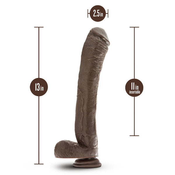 Dr. Skin Mr. Ed 13" Dildo with Balls - Chocolate