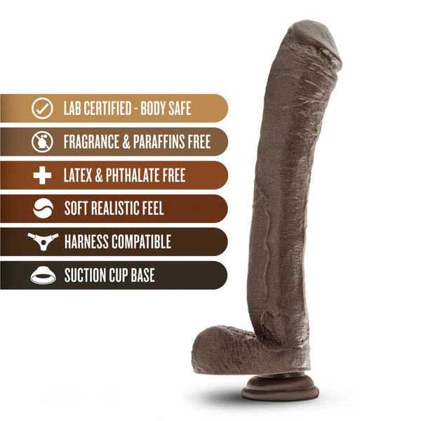 Dr. Skin Mr. Ed 13" Dildo with Balls - Chocolate