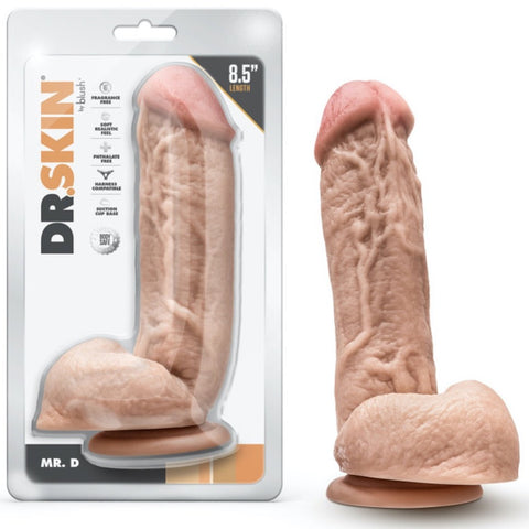Blush Novelties Dr. Skin Mr. D 8.5" Dildo with Balls - Extreme Toyz Singapore - https://extremetoyz.com.sg - Sex Toys and Lingerie Online Store - Bondage Gear / Vibrators / Electrosex Toys / Wireless Remote Control Vibes / Sexy Lingerie and Role Play / BDSM / Dungeon Furnitures / Dildos and Strap Ons  / Anal and Prostate Massagers / Anal Douche and Cleaning Aide / Delay Sprays and Gels / Lubricants and more...