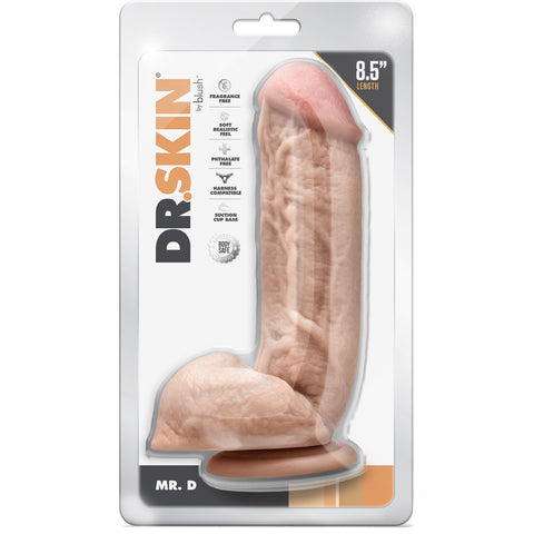 Dr. Skin Mr. D 8.5" Dildo with Balls - Light