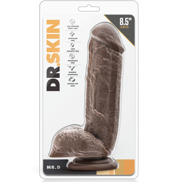 Dr. Skin Mr. D 8.5" Dildo with Balls - Chocolate