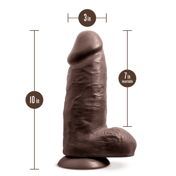 Blush Novelties Au Naturel Chub 10" Dildo - Chocolate - Extreme Toyz Singapore - https://extremetoyz.com.sg - Sex Toys and Lingerie Online Store - Bondage Gear / Vibrators / Electrosex Toys / Wireless Remote Control Vibes / Sexy Lingerie and Role Play / BDSM / Dungeon Furnitures / Dildos and Strap Ons &nbsp;/ Anal and Prostate Massagers / Anal Douche and Cleaning Aide / Delay Sprays and Gels / Lubricants and more...