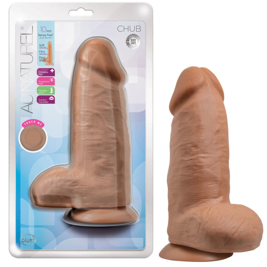 Blush Novelties Au Naturel Chub 10" Dildo - Mocha - Extreme Toyz Singapore - https://extremetoyz.com.sg - Sex Toys and Lingerie Online Store - Bondage Gear / Vibrators / Electrosex Toys / Wireless Remote Control Vibes / Sexy Lingerie and Role Play / BDSM / Dungeon Furnitures / Dildos and Strap Ons &nbsp;/ Anal and Prostate Massagers / Anal Douche and Cleaning Aide / Delay Sprays and Gels / Lubricants and more...
