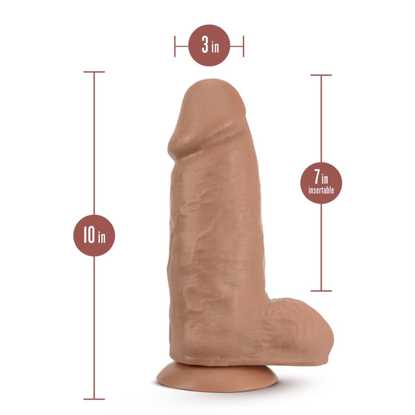 Blush Novelties Au Naturel Chub 10" Dildo - Mocha - Extreme Toyz Singapore - https://extremetoyz.com.sg - Sex Toys and Lingerie Online Store - Bondage Gear / Vibrators / Electrosex Toys / Wireless Remote Control Vibes / Sexy Lingerie and Role Play / BDSM / Dungeon Furnitures / Dildos and Strap Ons &nbsp;/ Anal and Prostate Massagers / Anal Douche and Cleaning Aide / Delay Sprays and Gels / Lubricants and more...