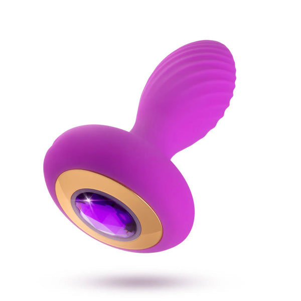 Oh My Gem Charm Rechargeable Vibrating Anal Plug Massager with Stayput™ Design - Amethyst