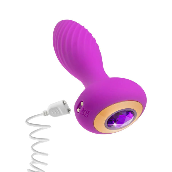 Oh My Gem Charm Rechargeable Vibrating Anal Plug Massager with Stayput™ Design - Amethyst