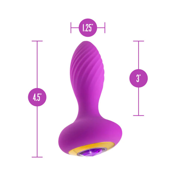 Oh My Gem Charm Rechargeable Vibrating Anal Plug Massager with Stayput™ Design - Amethyst