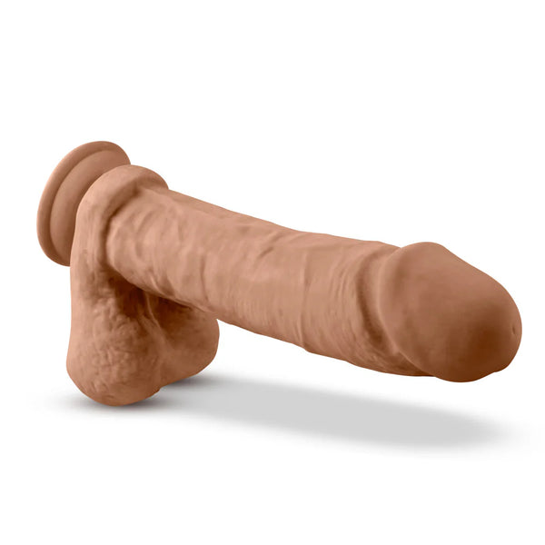 Dr. Skin Silicone  Dr. Julian 9" Dildo with Balls - Mocha