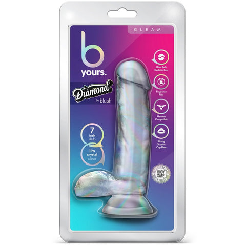 B Yours 7" Diamond Gleam Dildo with Balls