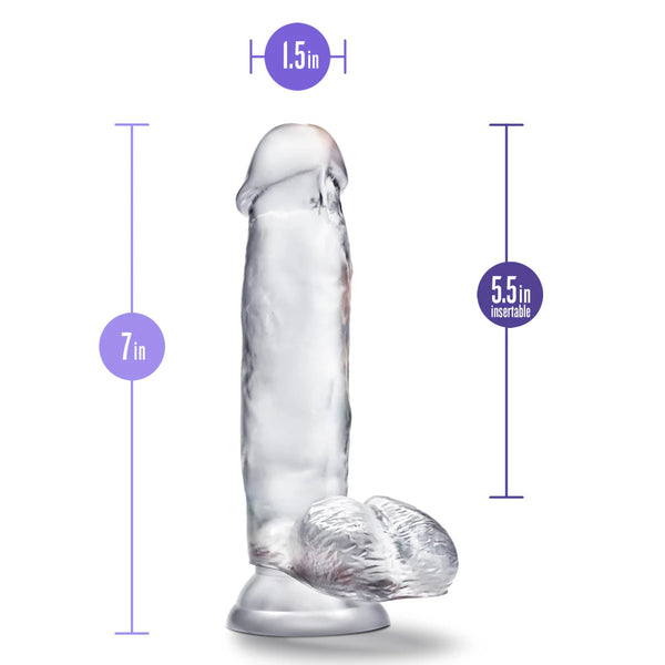 B Yours 7" Diamond Gleam Dildo with Balls