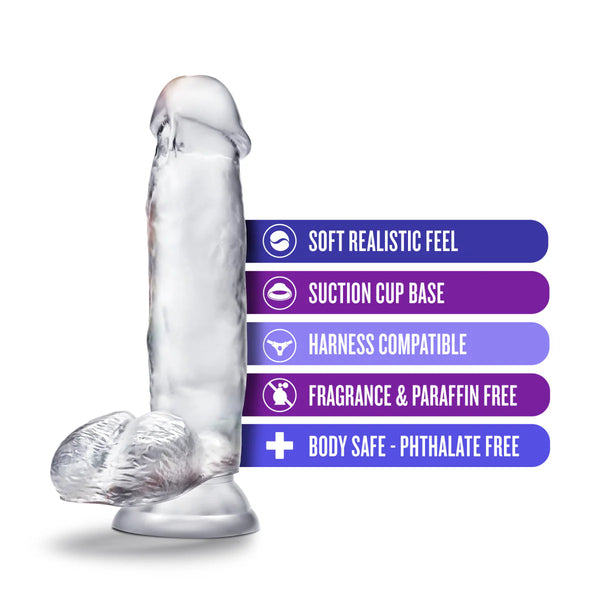 B Yours 7" Diamond Gleam Dildo with Balls