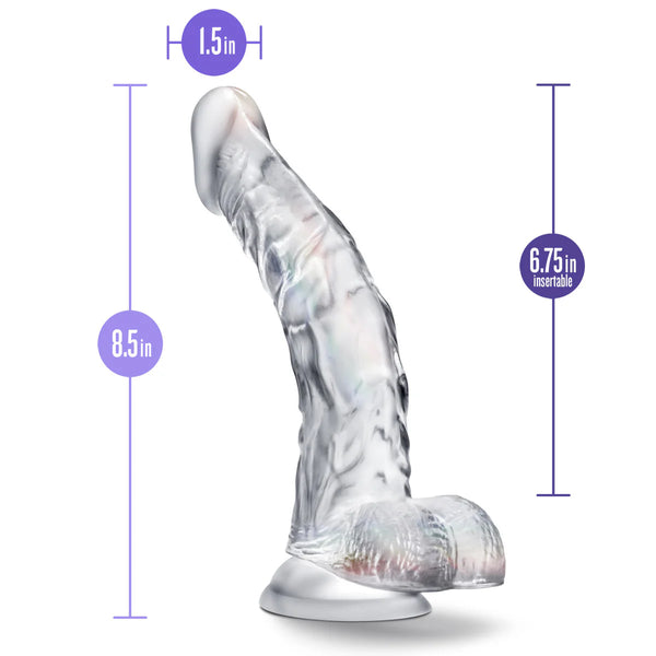 B Yours 8" Diamond Luster Dildo with Balls