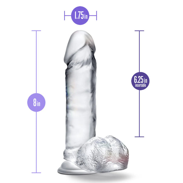 B Yours 8" Diamond Glimmer Dildo with Balls