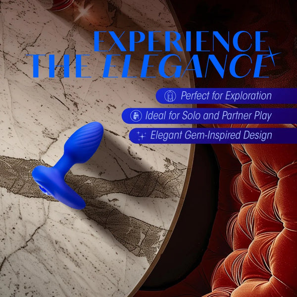 Oh My Gem Mystery Rechargeable Vibrating Anal Plug Massager with Stayput™ Design - Sapphire