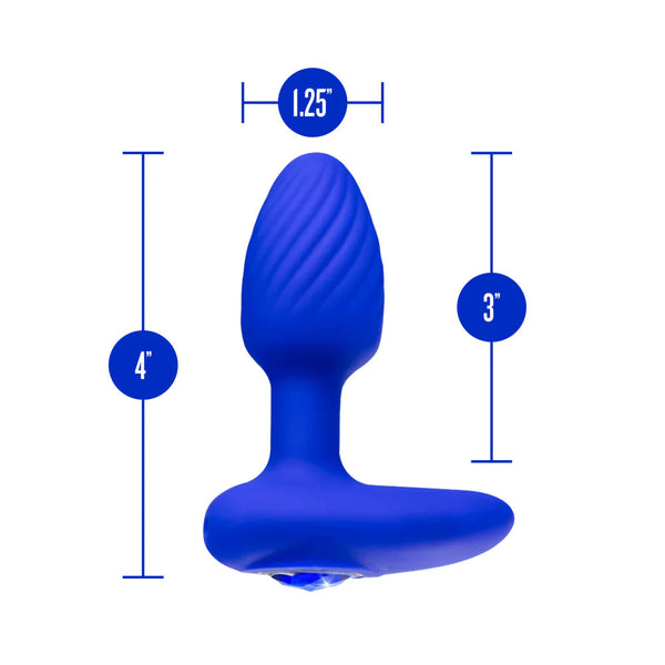 Oh My Gem Mystery Rechargeable Vibrating Anal Plug Massager with Stayput™ Design - Sapphire