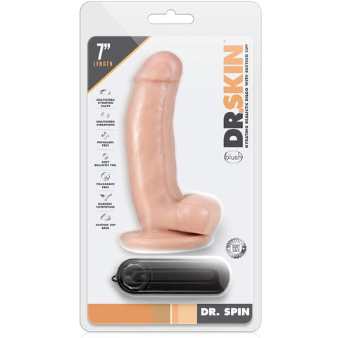 Dr. Skin Dr. Spin 7" Gyrating Dildo with Balls