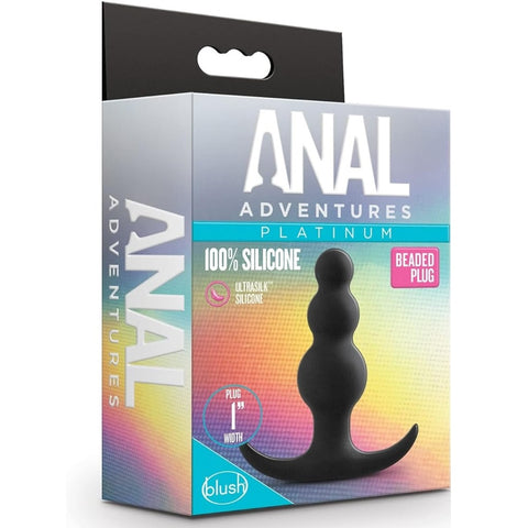 Anal Adventures Platinum Beaded Silicone Anal Plug