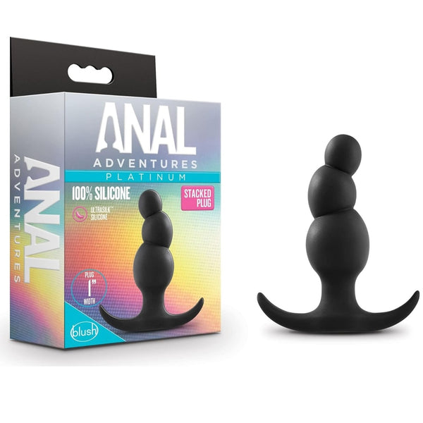 Anal Adventures Platinum Stacked Silicone Anal Plug