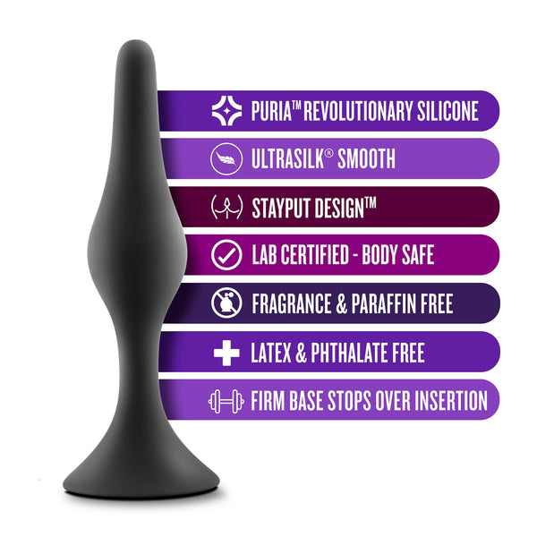 Anal Adventures Platinum 4.25" Beginner Silicone Anal Plug - Medium