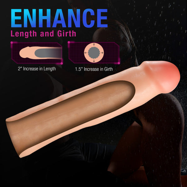 Performance Plus Tenacity 8.5" Realistic 2" Dual Density Silicone Penis Extender Sleeve