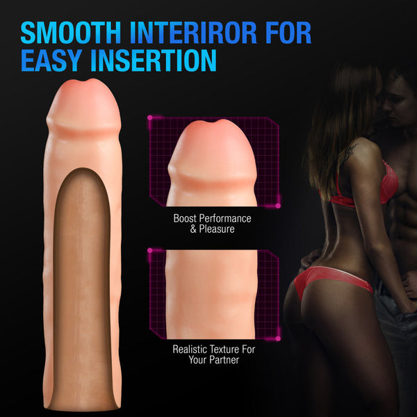 Performance Plus Tenacity 8.5" Realistic 2" Dual Density Silicone Penis Extender Sleeve