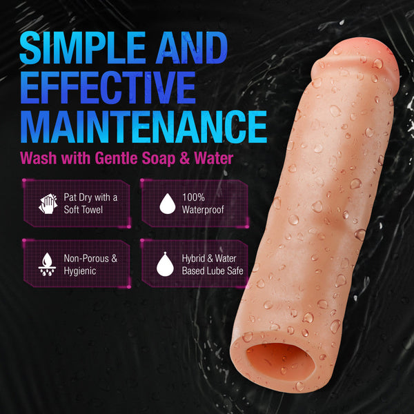 Performance Plus Tenacity 8.5" Realistic 2" Dual Density Silicone Penis Extender Sleeve