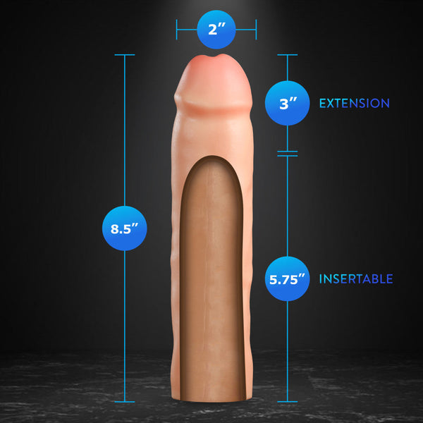 Performance Plus Vindicate 8.5" Realistic 3" Dual Density Silicone Penis Extender Sleeve