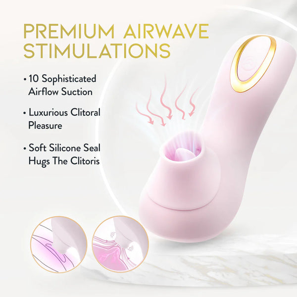 Delice Fleur Handheld Rechargeable Platinum-Cured Silicone Clitoral Stimulator with Tongue Fluttering & Suction Functions