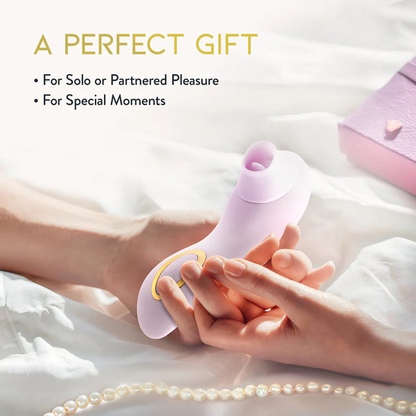 Delice Fleur Handheld Rechargeable Platinum-Cured Silicone Clitoral Stimulator with Tongue Fluttering & Suction Functions