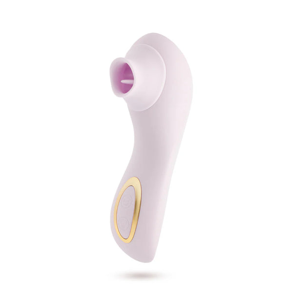 Delice Fleur Handheld Rechargeable Platinum-Cured Silicone Clitoral Stimulator with Tongue Fluttering & Suction Functions