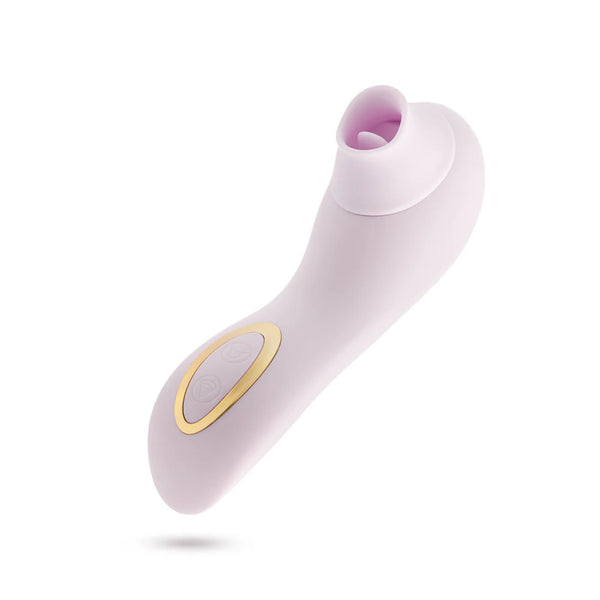 Delice Fleur Handheld Rechargeable Platinum-Cured Silicone Clitoral Stimulator with Tongue Fluttering & Suction Functions