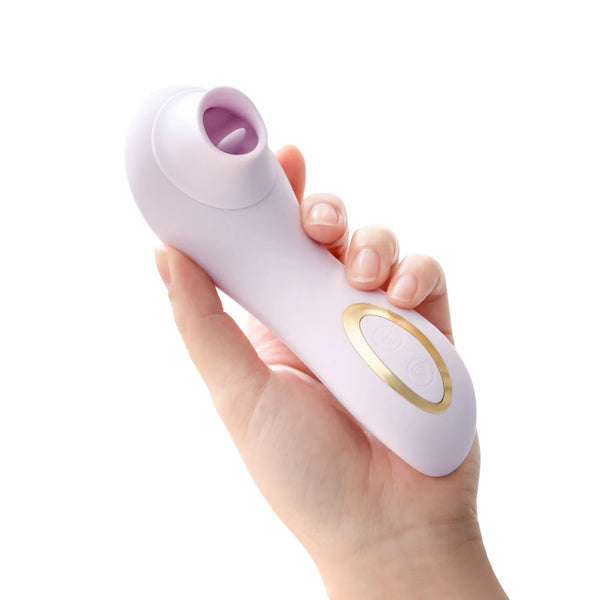 Delice Fleur Handheld Rechargeable Platinum-Cured Silicone Clitoral Stimulator with Tongue Fluttering & Suction Functions