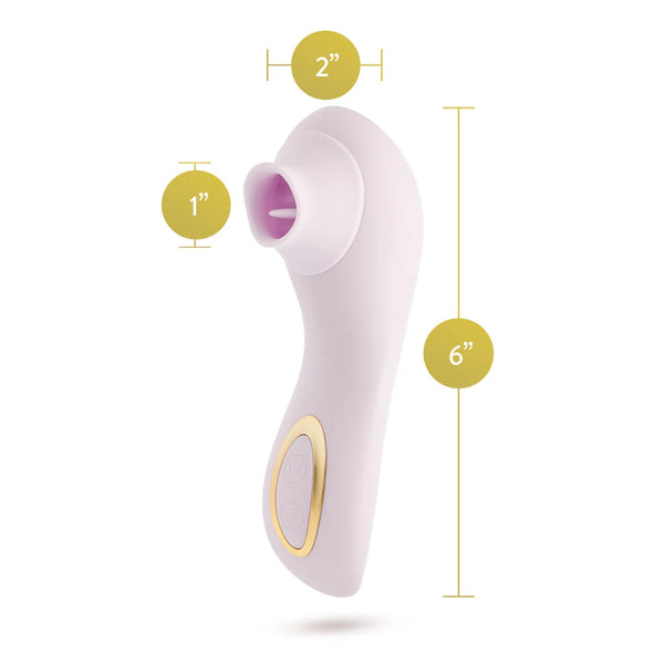 Delice Fleur Handheld Rechargeable Platinum-Cured Silicone Clitoral Stimulator with Tongue Fluttering & Suction Functions
