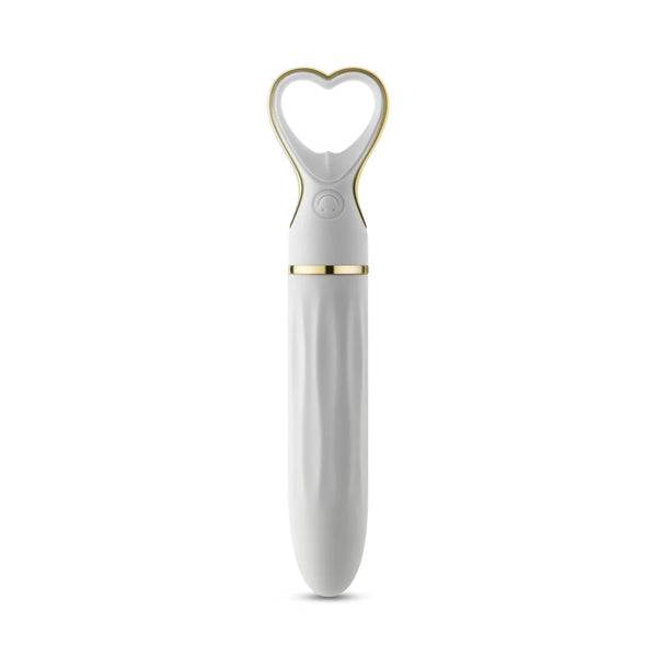 Delice Heartthrob Rechargeable Platinum-Cured Silicone Bullet Vibrator - White Bouquet