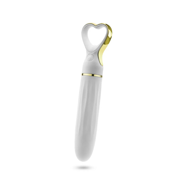 Delice Heartthrob Rechargeable Platinum-Cured Silicone Bullet Vibrator - White Bouquet