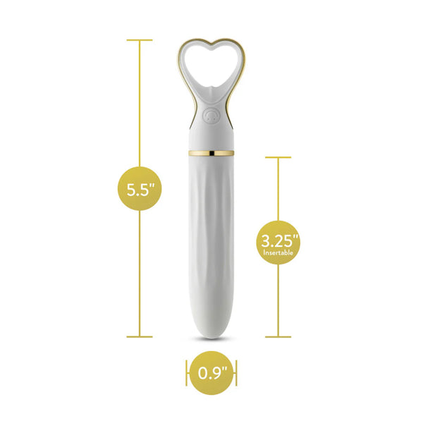 Delice Heartthrob Rechargeable Platinum-Cured Silicone Bullet Vibrator - White Bouquet