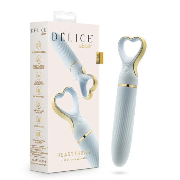 Delice Heartthrob Rechargeable Platinum-Cured Silicone Bullet Vibrator - Something Blue