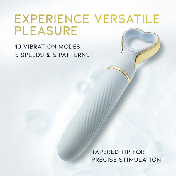 Delice Heartthrob Rechargeable Platinum-Cured Silicone Bullet Vibrator - Something Blue