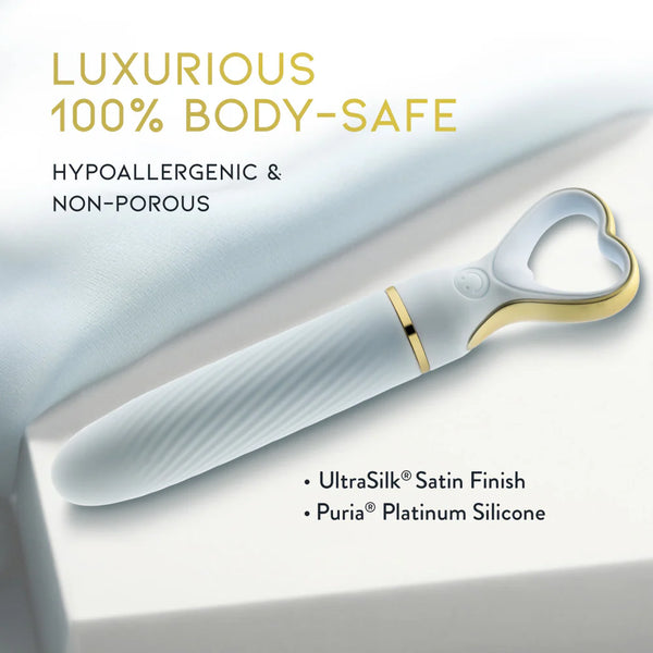 Delice Heartthrob Rechargeable Platinum-Cured Silicone Bullet Vibrator - Something Blue