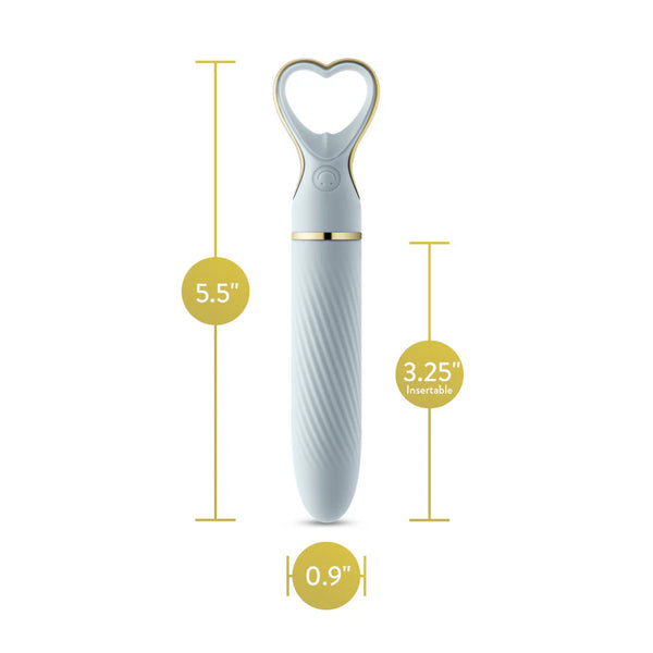 Delice Heartthrob Rechargeable Platinum-Cured Silicone Bullet Vibrator - Something Blue