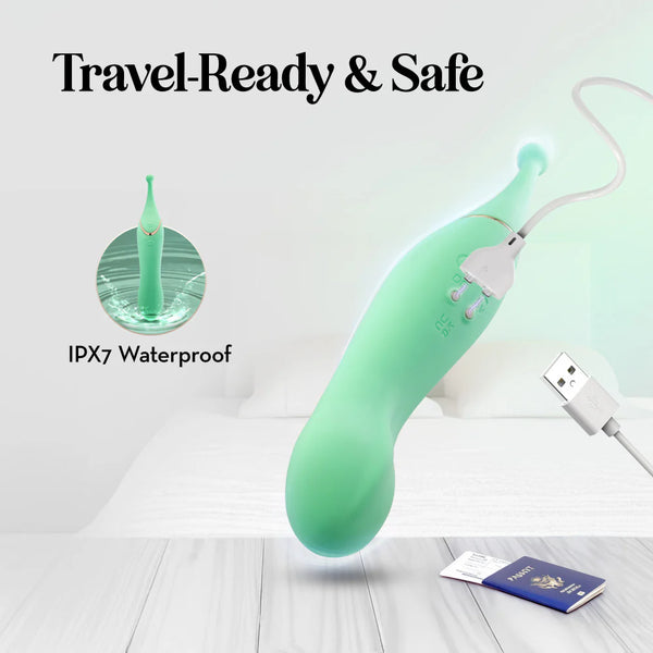 Blush Collection Stella Rechargeable Dual-Ended Clitoral G-Spot Vibrating Wand With Precision Stimulation