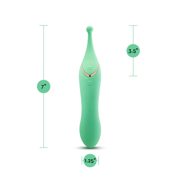 Blush Collection Stella Rechargeable Dual-Ended Clitoral G-Spot Vibrating Wand With Precision Stimulation