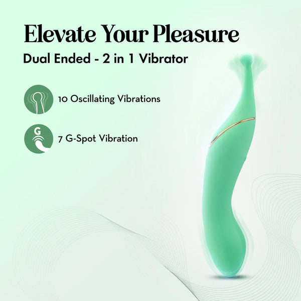 Blush Collection Stella Rechargeable Dual-Ended Clitoral G-Spot Vibrating Wand With Precision Stimulation
