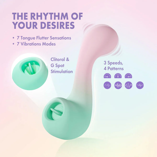 Play With Me Melody Rechargeable Silicone G-Spot & Tongue-Fluttering Vibrator