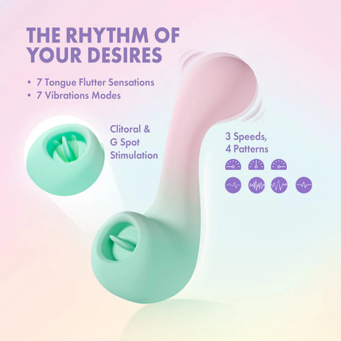Play With Me Melody Rechargeable Silicone G-Spot & Tongue-Fluttering Vibrator