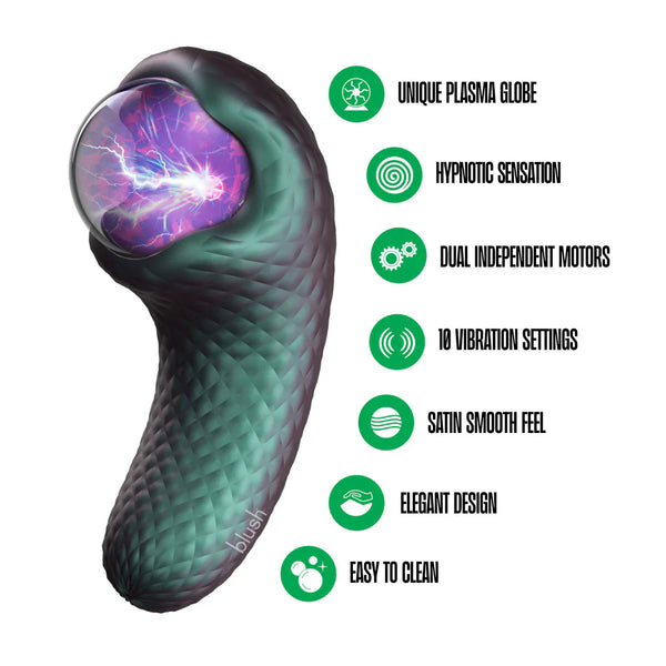 Temptasia Enchanted Serpent Rechargeable Dual Ended Vibrator with Mystical Plasma Globe