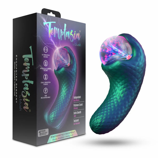 Temptasia Enchanted Serpent Rechargeable Dual Ended Vibrator with Mystical Plasma Globe