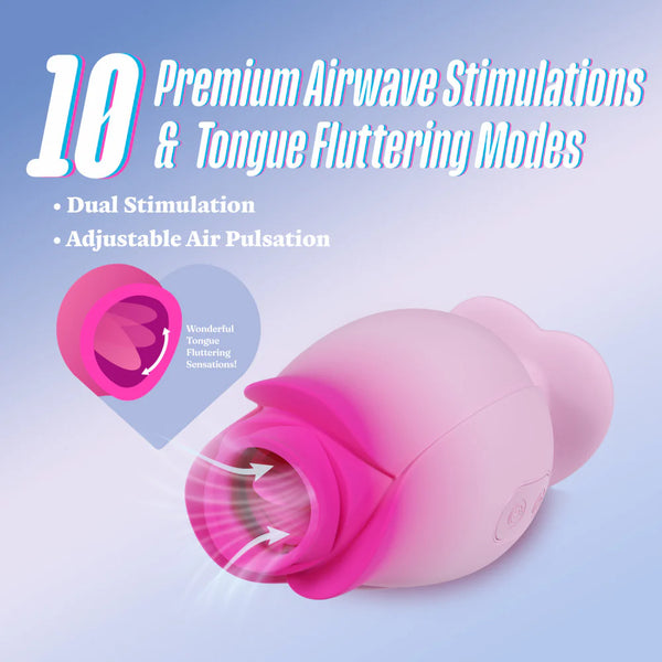 Aria Tulip Trance Rechargeable Suction & Tongue-Fluttering Silicone Personal Massager