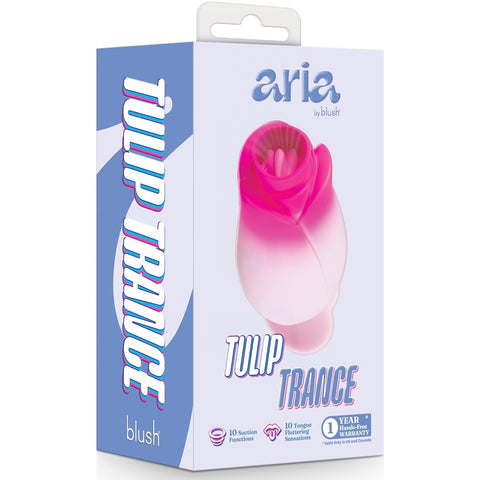 Aria Tulip Trance Rechargeable Suction & Tongue-Fluttering Silicone Personal Massager